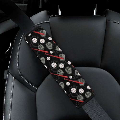 2 Pack Universal Soft and Comfortable Car Seat Straps Shoulder Pads for Kids, All Vehicles, Baseball Gifts Art Neck Strap Covers, Neck and Shoulder Support - color: Pattern 401
