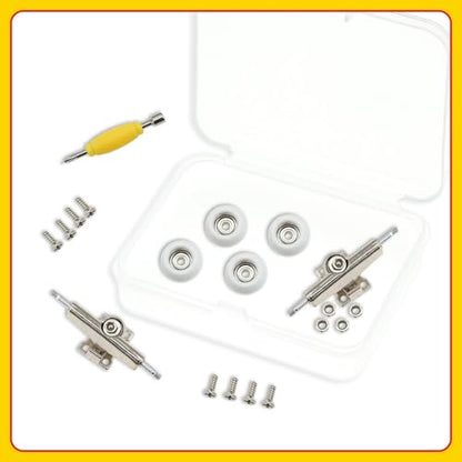 7 Pieces POM Round White Fingerboard-Wheels Size 7.3mm*4.5mm Tool Set with 1 Screwdrivers 2 Alloy axles - color: Round White