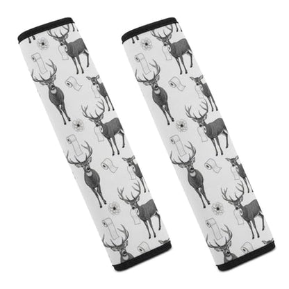 Universal Fit Seat Belt Shoulder Pad for Kids, Car Seats Pushchair Strollers High Chair Pushchair, 1 Pair Funny Reindeer Deer Automotive Seat Belt Protector - color: Pattern 1089