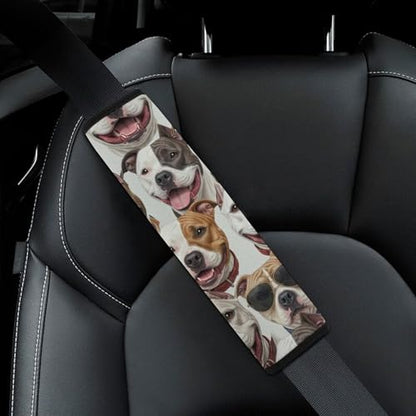 2 Pack Pitbull Dog Seat Belt Shoulder Pad Universal Fit Harness Pads Strap for Kids, Car Seats Pushchair Strollers High Chair Pushchair, Shock Absorption - color: Pattern 897