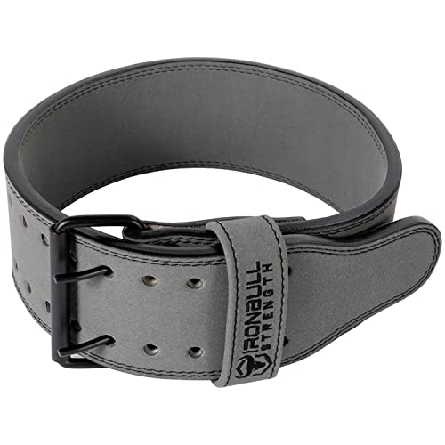 Powerlifting Belt - IPF Approved – Weight Lifting Belt 10mm - Prong Weightlifting Belt for Squats, Deadlift, and Bench Press – Lifting Belt Leather 4in for Men and Women – Back Brace for Gym, Workout, Strength Training, Strongmen & Power Lift - color: Gre