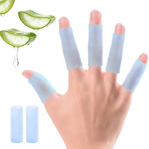 Kimihome 20 PCS Gel Finger Sleeve Protectors - Silicone Finger Sleeves with Aloe Vera Extract - Finger Cots Bandages Provide Relief for Finger Cracking, Corns, Blisters and Calluses Protect (Blue) - color: Blue, size: One Size