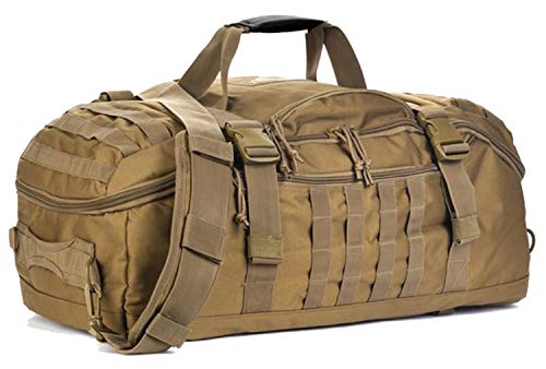 Miramrax Travel Duffle Bag Backpack for Men - Large Tactical Bags Weekender Gym Bag for Overnight Traveling Military Workout Deployment Sports (Coyote, 45L) - color: Coyote, size: 45L