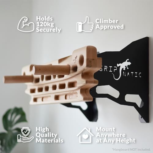 Wall Mount for Hangboards - Wall Mounting Hangboard Holder - Compatible with Standard Climbing Fingerboards - 120kg Load Capacity - Edgeline Metal - style: Edgeline Metal