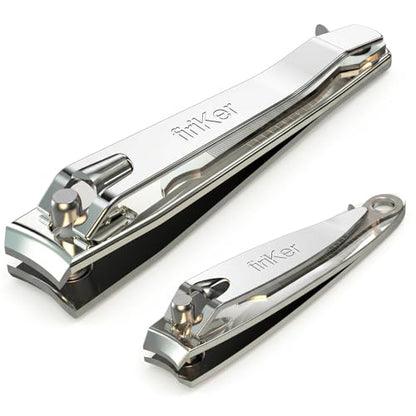firiKer Nail Clipper Set,Premium Stainless Steel Fingernail and Toenail Clipper Cutters with Nail File, Sharp Effortless Nail Clippers Set for Men & Women(Silver) - color: Silver