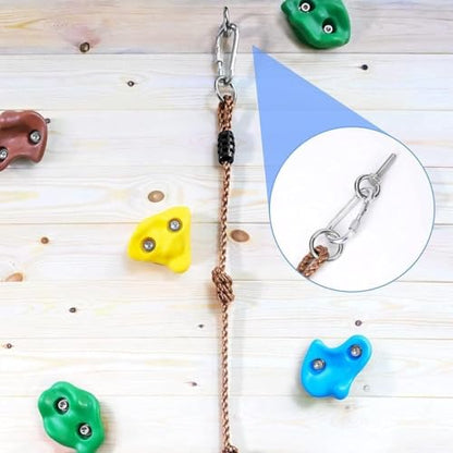 HYGRAD BUILT TO SURVIVE 20pc Rock Wall Climbing Holds for Kids - DIY Climbing Set Indoor & Outdoor Playground Accessories Wall Climbing Play Set