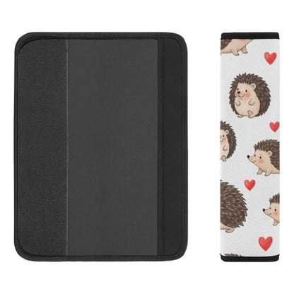1 Pair Universal Soft and Comfortable Seat Belt Shoulder Pad for Kids, Stroller Pushchair High Chair, Cute Hedgehog Pink Hearts Shoulder Protector, Anti-Slip Pad - color: Pattern 648