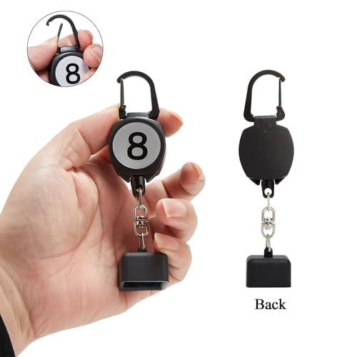 LAKE OF FIRE Pool Chalk Holder with Retractable Key Ring Black | Snooker & Billiards Pool Accessories, Professional Billiards Gifts for Men - size: Square