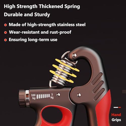 Grip Strength Trainer Forearm Strengthener, 11-220 lbs Adjustable Resistance, Automatic Counting, Ergonomic Design, Ideal Device for Grip Strengthening, Arthritis Relief, Hand Physical Therapy & Rehab - color: Gray