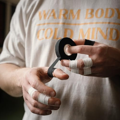 WARM BODY COLD MIND Athletic Finger Tape - 0.5inch x 33ft - Sport Tape for Fingers, Strong Hand Wrap for Crossfit, Weightlifting, Jiu Jitsu, Rock Climbing - color: 6 Rolls White (33ft)