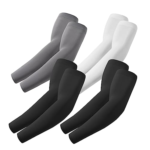 ROXUN Arm Sleeves Cooling UV Sun Protection Sport Compression for Men Women | UPF50,Seamless cover arms,Tattoo-covering,Lightweight & breathable,daily wear,Outdoor work,Basketball Baseball,Mangas - color: 2 Black+dark Gray+white