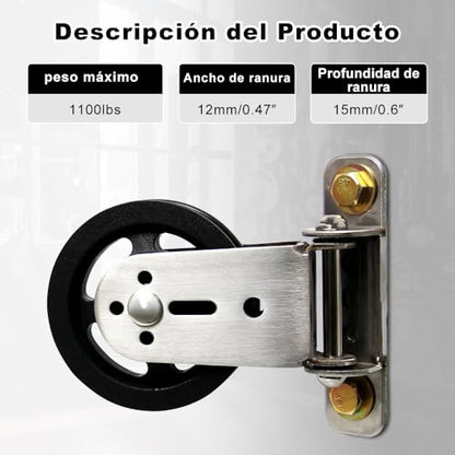 CNQLIS Gym Pulley Blocks,3.46in/90mm Wall Mount Fixed Pulley Wheel Rotation 180 Degree,Heavy Duty Swivel Pulley for LAT Pulley System,for Gym Pulley System, Gym Equipment, DIY Home Projects - size: 3.46”