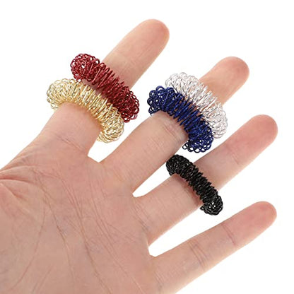 5pcs Spiky Sensory Finger Finger Massager Roller Silent Toy for Finger Massage (Gold Silver Black Blue Red)