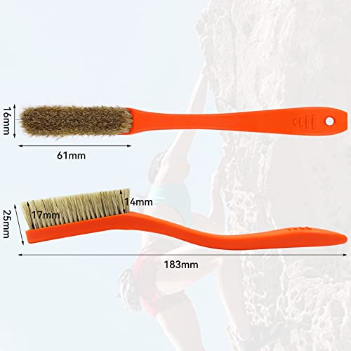 TWO STONES Climbing & Bouldering Brush with Natural Firm Boar's Hair Bristles and Durable Handle, Climbing Chalk Brush Designed for Ultimate Performance on Climbing Wall Indoor or Outdoor - color: Black&light Blue