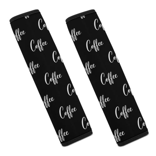 2PCS Coffee Seat Belt Shoulder Pad Soft Padded Harness Pads Strap for Adults and Children, All Vehicles, Anti-Slip Pad - color: Pattern 19