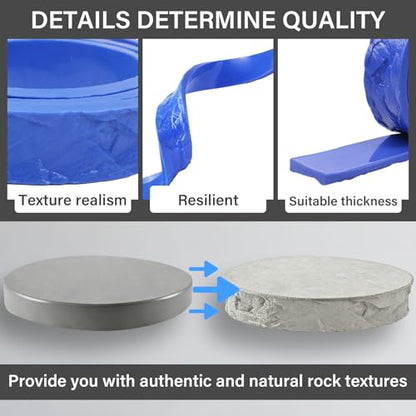 78.82" L x 3" W x 0.79" T Concrete Edge Mold, Stone Rock Edge Form Liner, Concrete Countertop Edge Form with Chiseled Stone Finish for Countertops, Steps, Benches & Fireplace Edging - size: 78.82 inches Long x 3 inches Wide x 0.79 inches