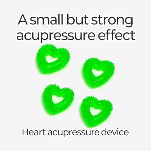 Heart-Shaped Hand Acupressure Massager 5EA – Portable Palm Reflexology Grip Trainer for Stress Relief, Focus & Hand Health – Soft Flexible PVC Spiky Massage Ball 2.2 × 2.5 × 0.8 in, 1.34 oz