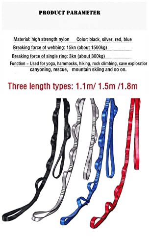 2Pcs Adjustable Anti-Gravity Chrysanthemum Swing Flying Stretch Belt Rope Climbing Daisy Chains Extension Yoga Belt Hanging - color: Grey, size: 1.1M