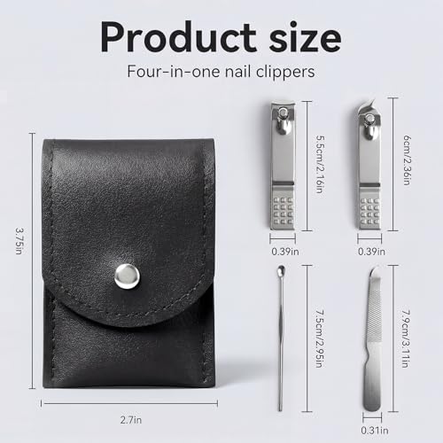 20-Piece Complete Nail Care Kit, Professional Manicure Set with Stainless Steel Tools for Home Use, Travel & Gifts | Portable Nail Clipper Kit in Black Case (Black) - color: Black