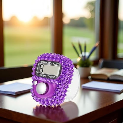 Electronic Tally Counter with Display, Resettable Portable Electronic Finger Counter for Golf, Track and Field, Lap Counting - color: Purple
