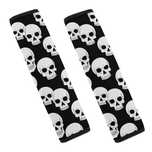 2 Pack Gothic Skull Car Seat Belt Pad Soft Padded Seat Belt Cushion for Child, Stroller Pushchair High Chair, Shock Absorption - color: Pattern 13