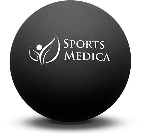 Sports Medica Lacrosse Ball for Myofascial Release - Perfect for Trigger Point Massage Therapy - Best for Neck & Shoulder Pain - Video Series & eHandbook Included - color: Black Lacrosse Ball