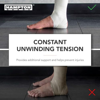Hampton Adams Athletic Tape 8 Pack, Sports Medical Grade, Easy Tear | 45 ft Rolls, No Sticky Residue, Tears by Hand, for Athletes Trainers & First Aid, Ankle Wrist & Injury Wrapping - color: White
