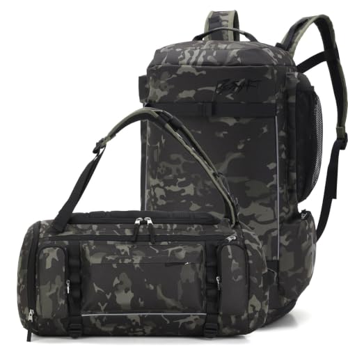 BESMART 40L 2 in 1 Convertible Gym Duffel Bags,Large Sport Backpack for Men | Shoes Compartment,Extra Large Workout Backpack,9 Outer pockets,Waterproof,Heavy Duty Backpacks,Travel/Hiking/Carry On,Camo - color: Camo Green 2, size: Large-40L