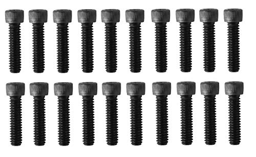 Socket Head Cap Screw, 1/4-20 x 1, Alloy Steel, Black Oxide, Hex Socket Coarse Thread, 1/4 inch Hexagonal Allen Bolt, Length: 1 inch, Full Thread (Quantity: 20) - size: 1 Inches (1")