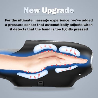 Hand Massager with Heat and Compression for Arthritis and Carpal Tunnel Relief, Finger Wrist Massager with 9 Modes & Hot Cold Therapy, Gifts for Women Men, Black - color: Black