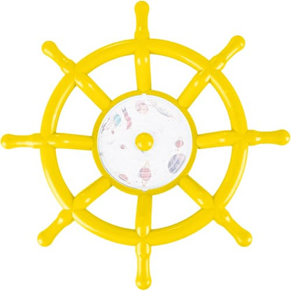 Kids Playground Accessories Outdoor Plastic Steering Wheel Playset Pirate Ship Wheel for Playhouse Garden Backyard Tree House - color: Yellow Set 1