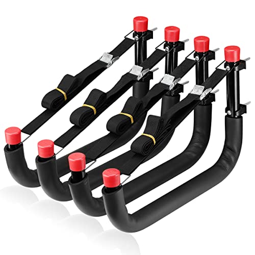 Kayak Storage Racks, Wall Mount Garage Storage Hooks for Kayaks, SUP, Paddle Boards and Surfboards, Heavy Duty Hangers - size: 15.5in-4 Pack