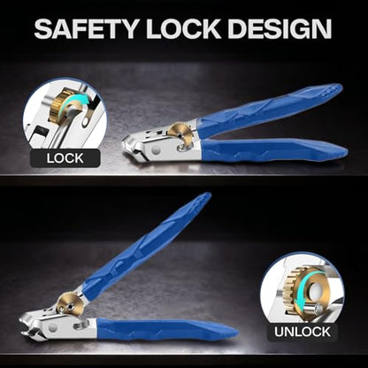 Wide Jaw Toenail Clippers for Thick Nails - Heavy Duty Stainless Steel Nail Clippers with Ergonomic Handle, Ultra Sharp Ingrown Nail Cutters for Men & Seniors.