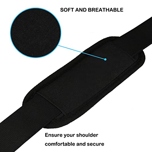 Universal Replacement Laptop Shoulder Strap, Durable 55" Adjustable Comfortable Belt with Metal Hooks for Briefcase, Computer Messenger Bag, Laptop Case Luggage/Duffel/Camera, (Black) - color: Black