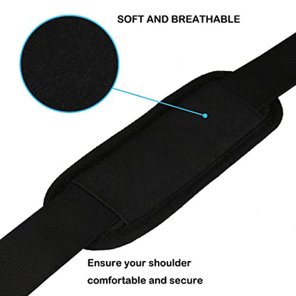 Universal Replacement Laptop Shoulder Strap, Durable 55" Adjustable Comfortable Belt with Metal Hooks for Briefcase, Computer Messenger Bag, Laptop Case Luggage/Duffel/Camera, (Black) - color: Black