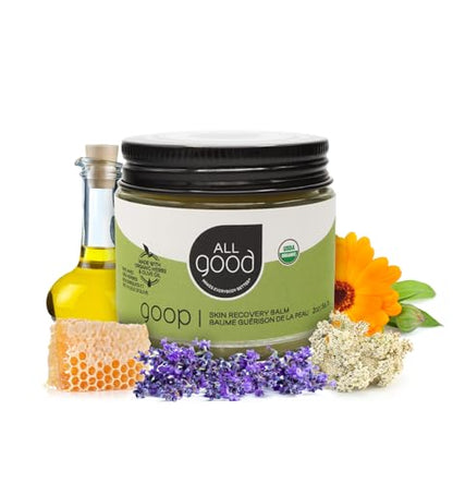 All Good Goop Organic Skin Care Recovery Balm - All Purpose Ointment w/Calendula, Lavender, Beeswax - Chafing Cream, Dry Skin Salve, Cracking Lip Moisturizer - Soothes, Hydrates & Calms - 2oz - size: 2 Ounce (Pack of 1)