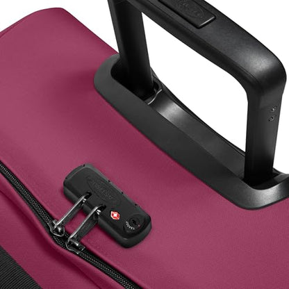 EASTPAK Tranverz L – 121L Large Soft Sided Checked Luggage, Dual Compartments, TSA Lock, Compression Straps & Smooth Inline Wheels, Wine Burgundy - color: Wine Burgundy, size: 121 Liter Checked Bag