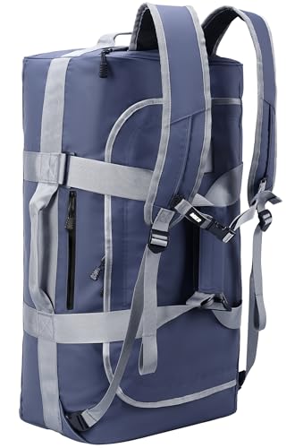 MIER 40L/60L/90L Water Resistant Backpack Duffel, Heavy Duty Duffle Bags | Heavy-Duty; Inner Zipper Pockets; Suit for Travel Gym Camping Sports Weekend Getaways; Convertible with Backpack Straps - color: Blue, size: 90l