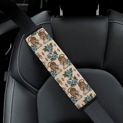 2 Piece Soft Padded Car Seat Belt Pad for Elderly Support, Stroller Pushchair High Chair, Fierce Blooms Tattoo Shoulder Harness Cover, Shock Absorption - color: Pattern 146