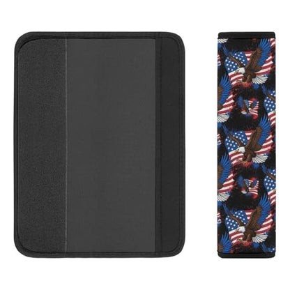 2 Pack Universal Soft and Comfortable Seat Belt Cover for Kids, Car Seats Pushchair Strollers High Chair Pushchair, Independence Day American Flag Eagle Seat Belt Cushion - color: Pattern 628