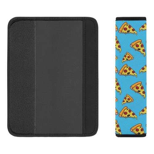 2 Pack Universal Fit Car Seat Belt Pad for Adult Use, All Vehicles, Pizza Blue Seat Belt Covers Cushion, Anti-Slip Pad - color: Pattern 557
