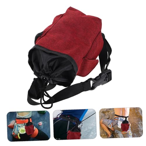 Kisangel Chalk Bag for Rock Climbing and Bouldering Waist Belt Zippered Storage Pockets for Essentials for Gymnastics and Weightlifting Activities
