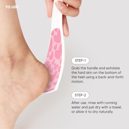 S-Line Emery Foot File(Pink Heart), Colossal Double-Sided Pedicure Tool, Effective for Cracked Heel, Ergonomic Design for Easy Grip - color: Pink Heart