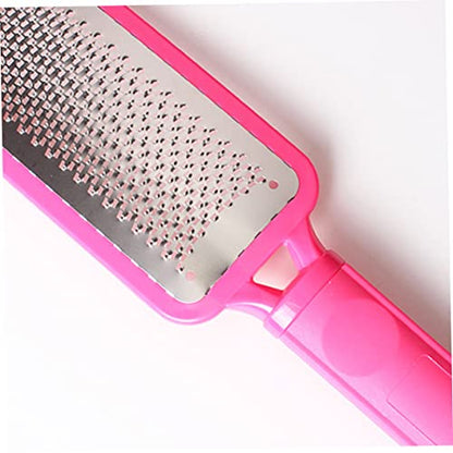 3pcs Double-Sided Foot Grinding Tool Rosy Stainless Steel Foot File Pink Sandpaper Grinding Boards for Callus Removal and Smooth Skin for Home Professional Use