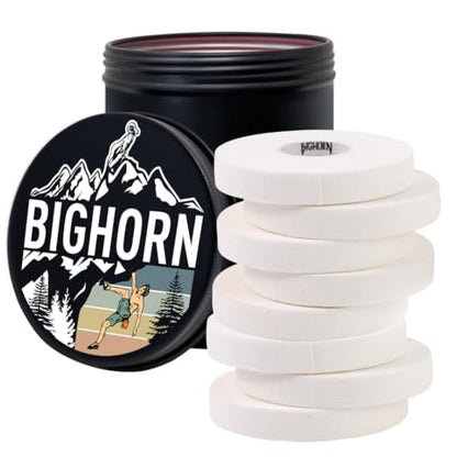 Bighorn Athletics Finger Tape, Male Climber Tin, 0.5" x 45ft, 8Rolls, White | Climbing tape with retro design tape holder for tension support & bouldering. EZ tear, strong adhesive, residue-free. - color: White