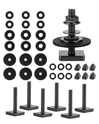 T Slot Bolts for Roof Rack Cross Bars, Platform, Cargo Basket, Stainless Square T Track Bolt Adapter to Secure Bike/Ski/Kayak Rack, Solar Panel, Awning, 4mm Thick - color: M6x35mm,6pk