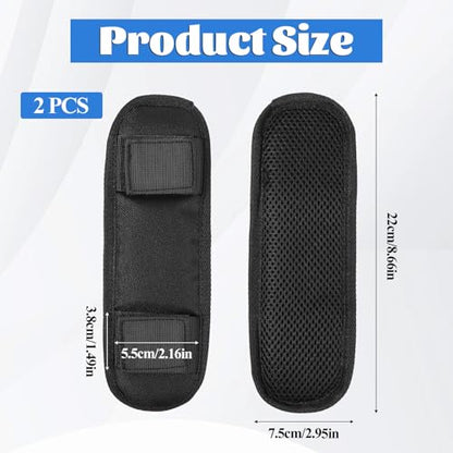 2 Pieces Soft Black Shoulder Strap Pad, Breathable Black Shoulder Pads for Bag Strap Removable Backpack Straps Pads Padded Fastener Cushions Replacement Straps Pad for Guitar Duffle