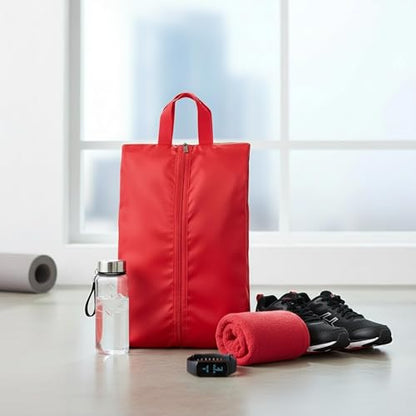 6pcs Portable Shoe Organizer, Travel Pouches with Zipper, Golf Shoe Bags, Clothes Bags, Soccer Cleats Bag Shoe Pouch for Gym, Waterproof, Odor-Resistant (Red) | Golf Shoe Bags, Clothes Bags, Soccer Cleats Bag Shoe Pouch for Gym, Waterproof, Odor-Resistant