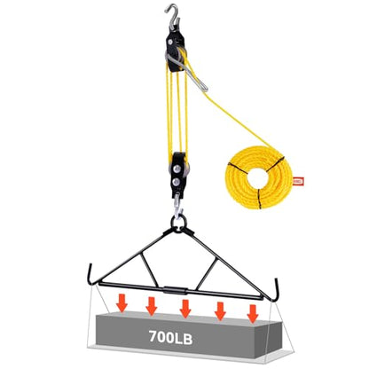 GearOZ Deer Hanger, Elk Hoist Pulley Lift System with Gambrel | Hunting Game Hanging Kit, 700lbs Loading, Deer Carcass/Butcher/Skinning, Gifts for Men/Hunter, Hunting Gear Accessories