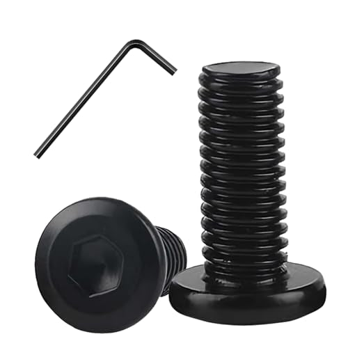 Metuja M8-1.25 x 16mm,20-Pack Black Flat Head Hex Socket Cap Screw Bolts,304 Stainless Steel,Fully Threaded M8 Bolts,Metric Fasteners for Furniture - size: M8-1.25x16mm